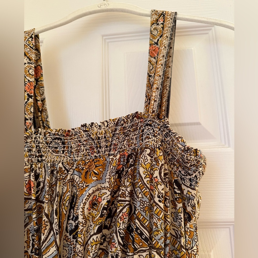 Cleobella Paisley Tiered Midi Dress in Tan and Cream - Picture 4 of 4